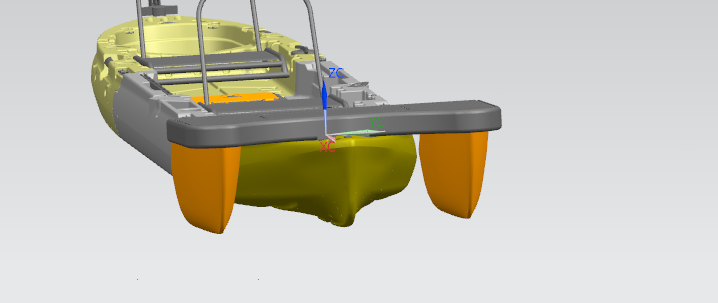 One man explorer with dog platform