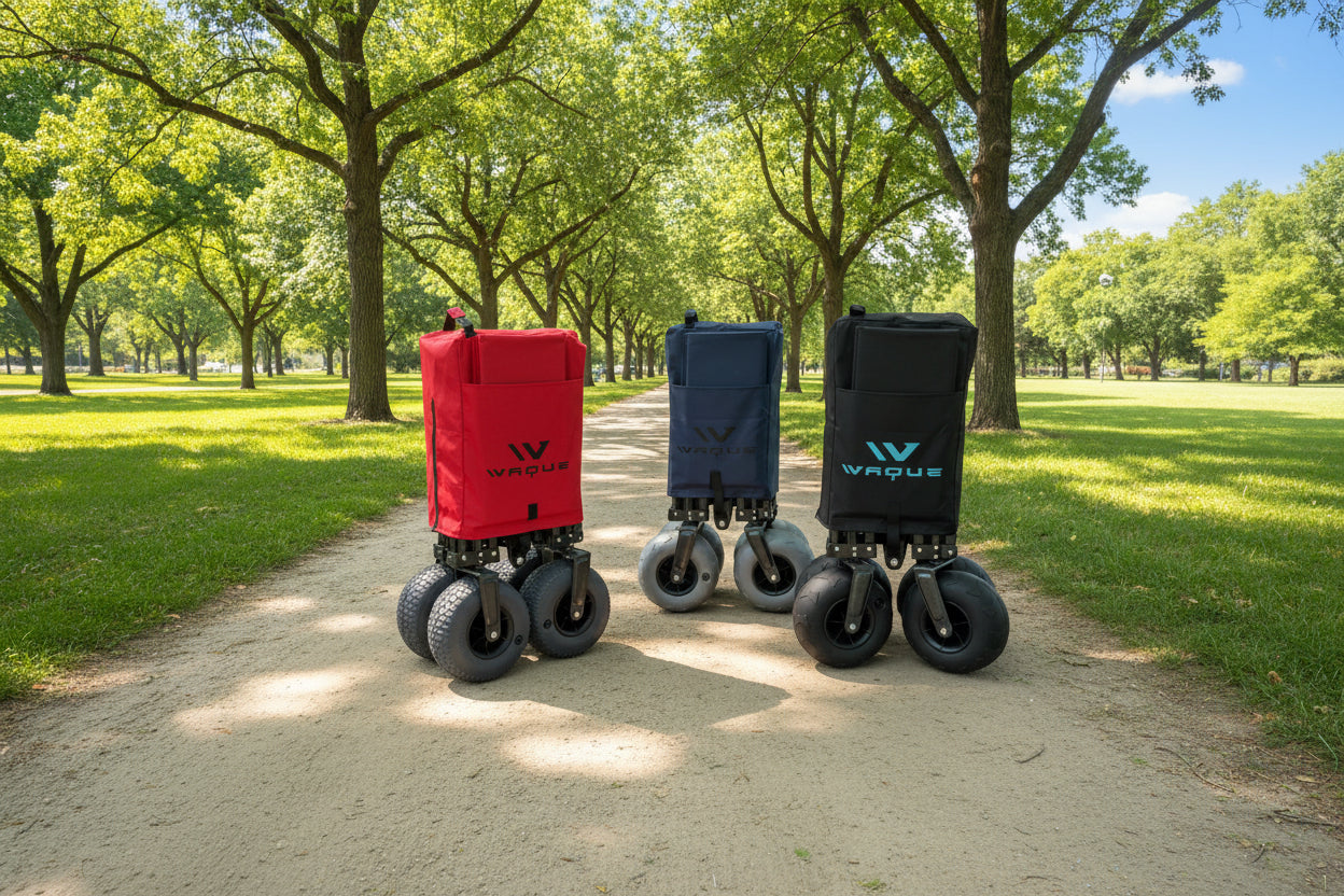 Red XL Foldable Wagon with Sand Tires