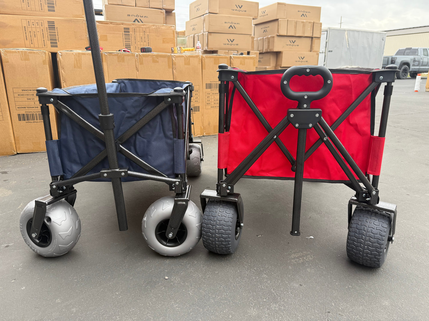 Red XL Foldable Wagon with Sand Tires