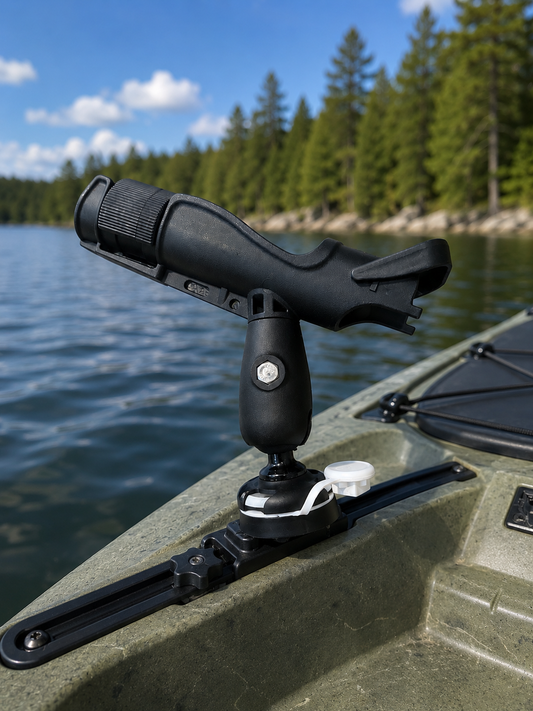Rod Holder for Kayak Accessory Rail