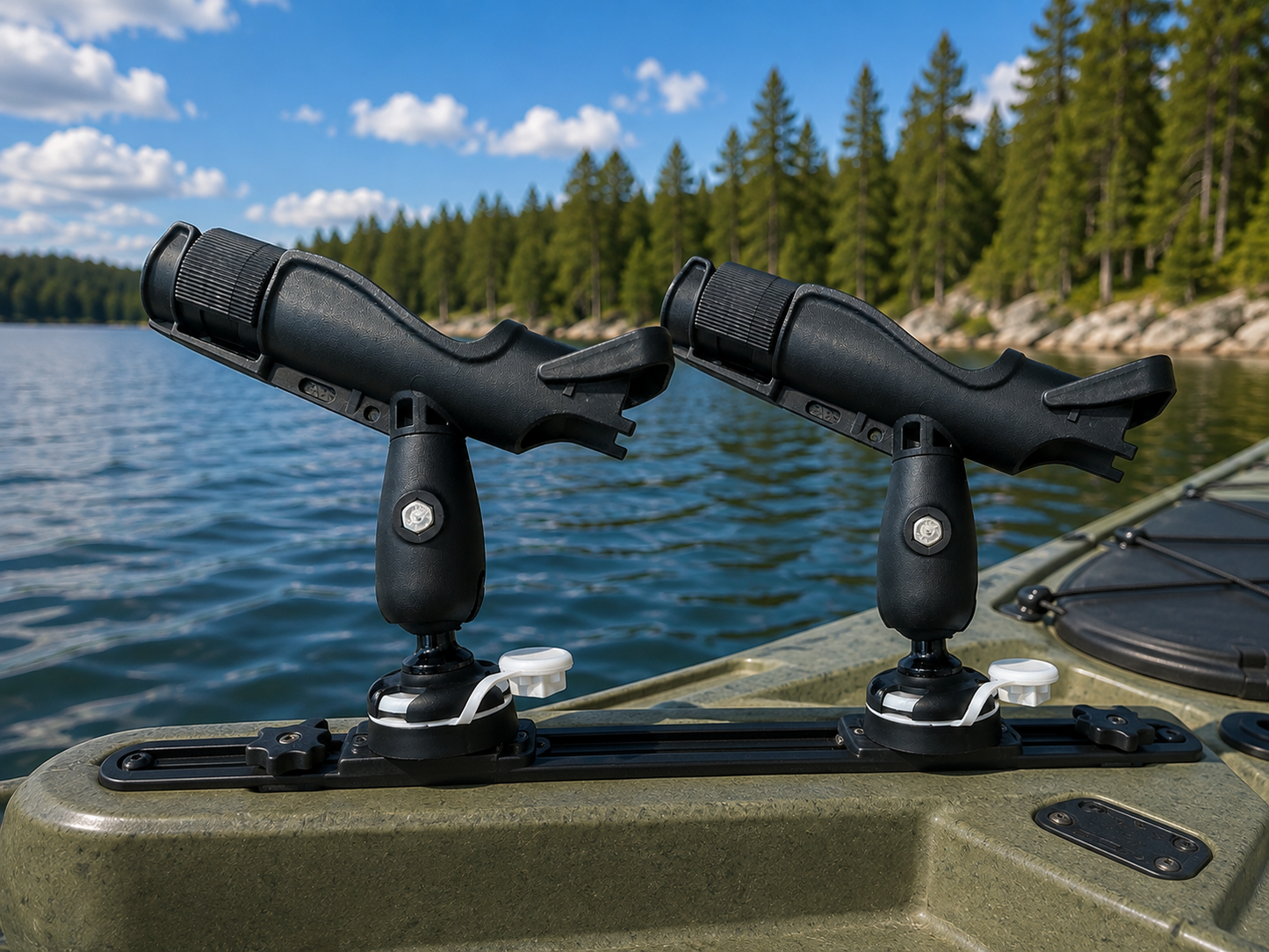 Rod Holder for Kayak Accessory Rail
