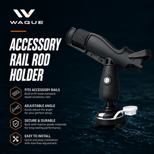 Rod Holder for Kayak Accessory Rail
