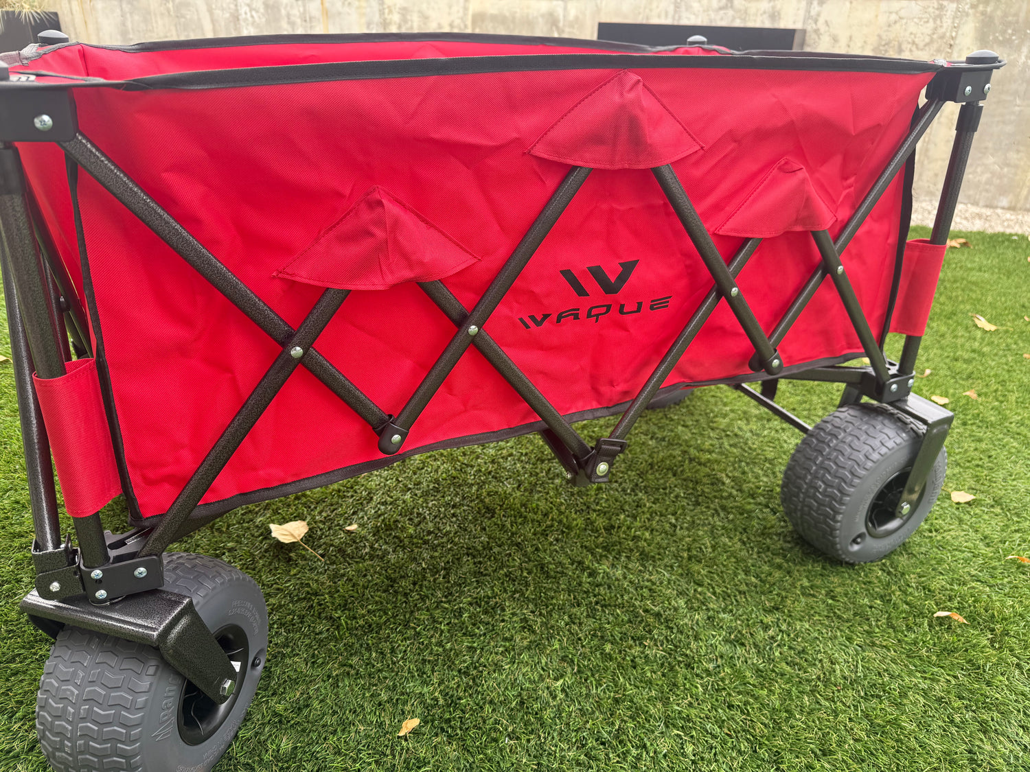 Red XL Foldable Wagon with Sand Tires