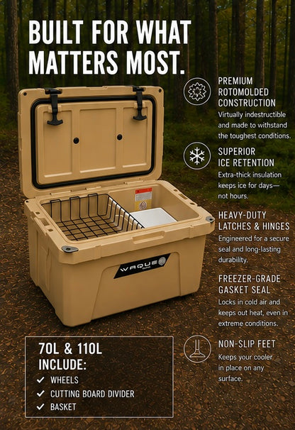 70L Waque Cooler with Wheels
